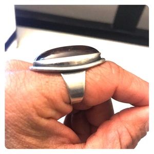 Sterling silver amber ring made in Denmark